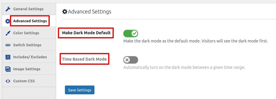 enable dark mode on WordPress