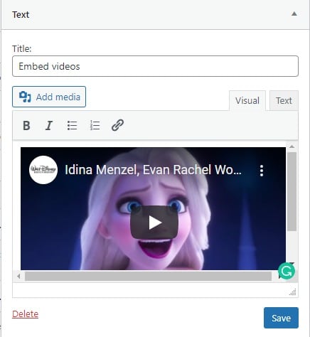 embed videos in WordPress